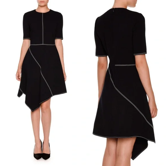 NWT Stella McCartney Asymmetric Top-Stitched Dress - Picture 2 of 15